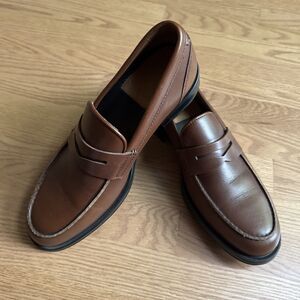 Aquatalia Tan Leather Slip-On Loafers